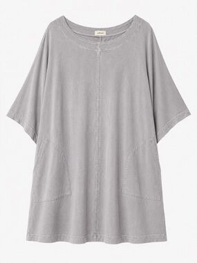 Wilfred Light Gray Relaxed dolman Dress | Oversized Pocket Mini Dress